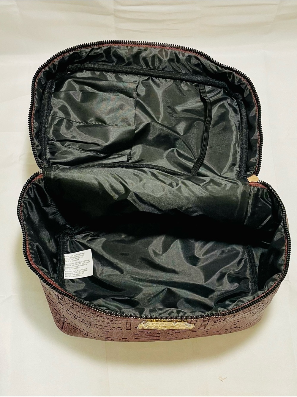 Steve Madden Logo Embossed Train Case Makeup Bag with Detachable Pouch, NWT - Picture 10 of 16
